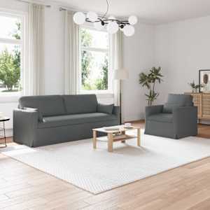 Set pohovek 2 pcs Tmavě šedá 198 x 78 x 80 cm textil - obrázek 1