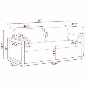 Set pohovek 2 pcs Tmavě šedá 198 x 78 x 80 cm textil - obrázek 12