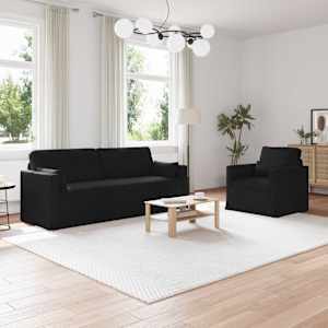 Set pohovek 2 pcs Černá 198 x 78 x 80 cm textil - obrázek 1