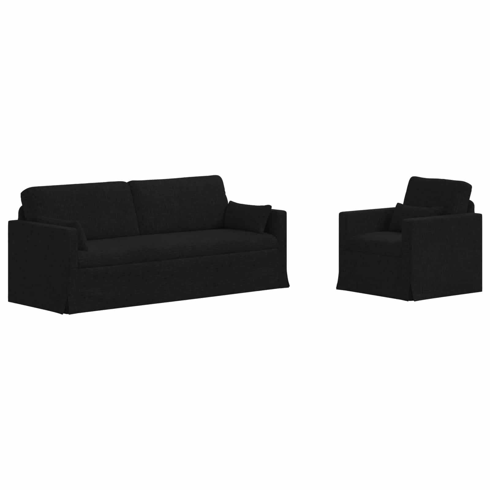 Thumbnail - vidaXL Sofa 2 pcs Schwarz 198 x 78 x 80 cm Stoff