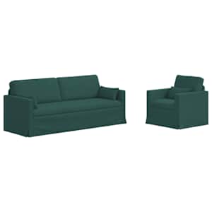 Set pohovek 2 pcs Tmavě zelená 198 x 78 x 80 cm textil - obrázek 2