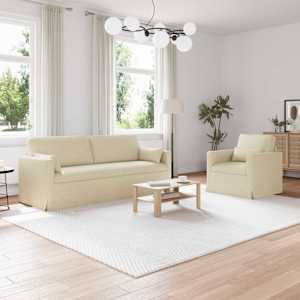Set pohovek 2 pcs Krémová 198 x 78 x 80 cm textil - obrázek 1