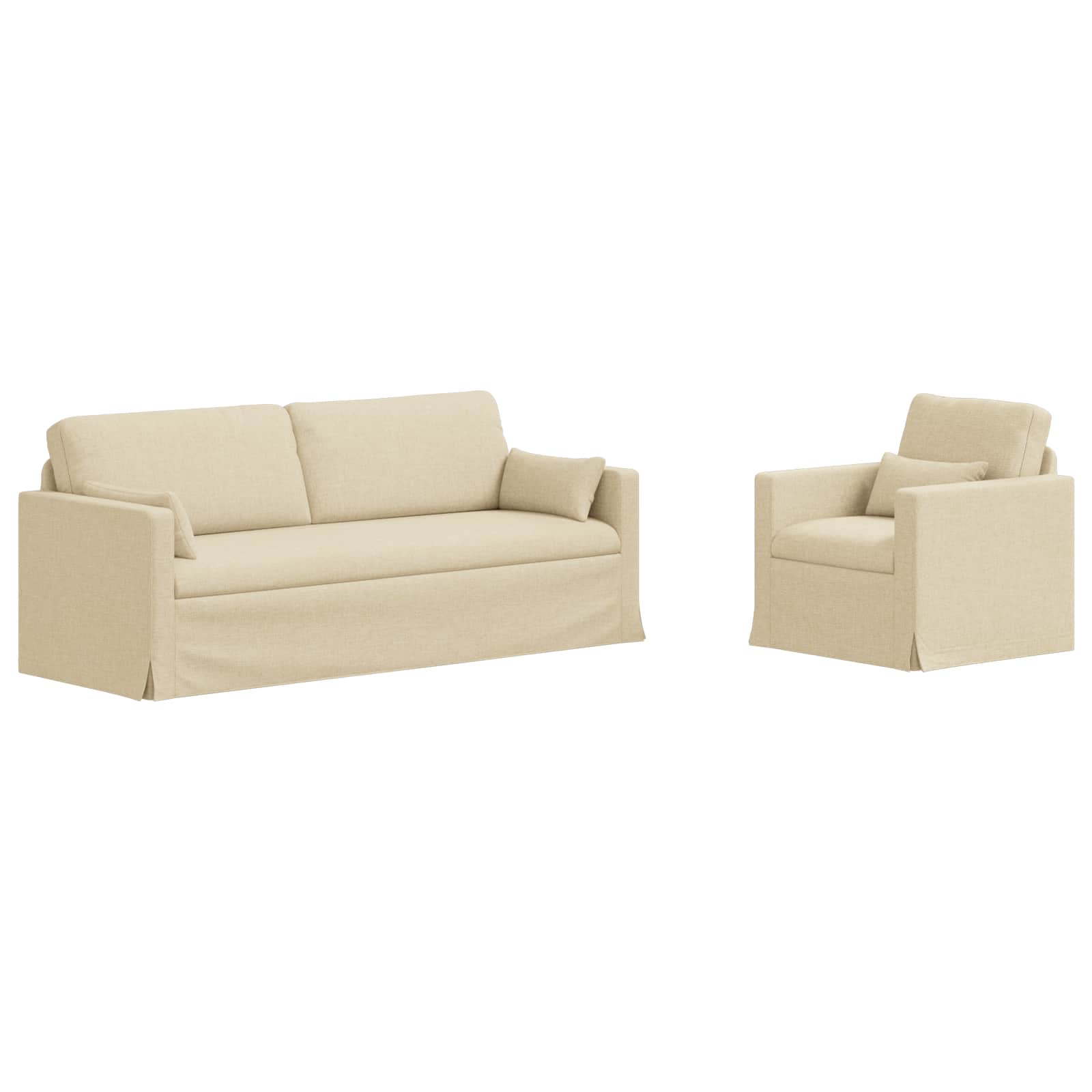 Thumbnail - vidaXL Sofa 2 pcs Creme