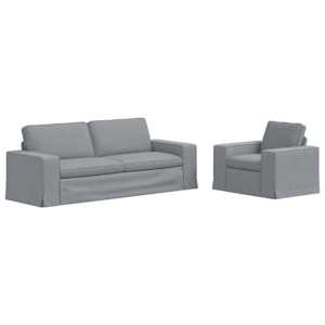 Set pohovek 2 pcs Světle šedá 182 x 80 x 82 cm textil - obrázek 2
