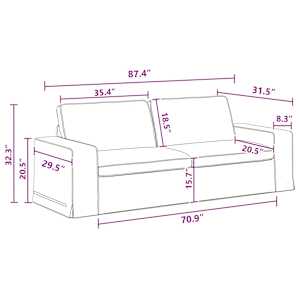 Set pohovek 2 pcs Tmavě šedá 182 x 80 x 82 cm textil - obrázek 12