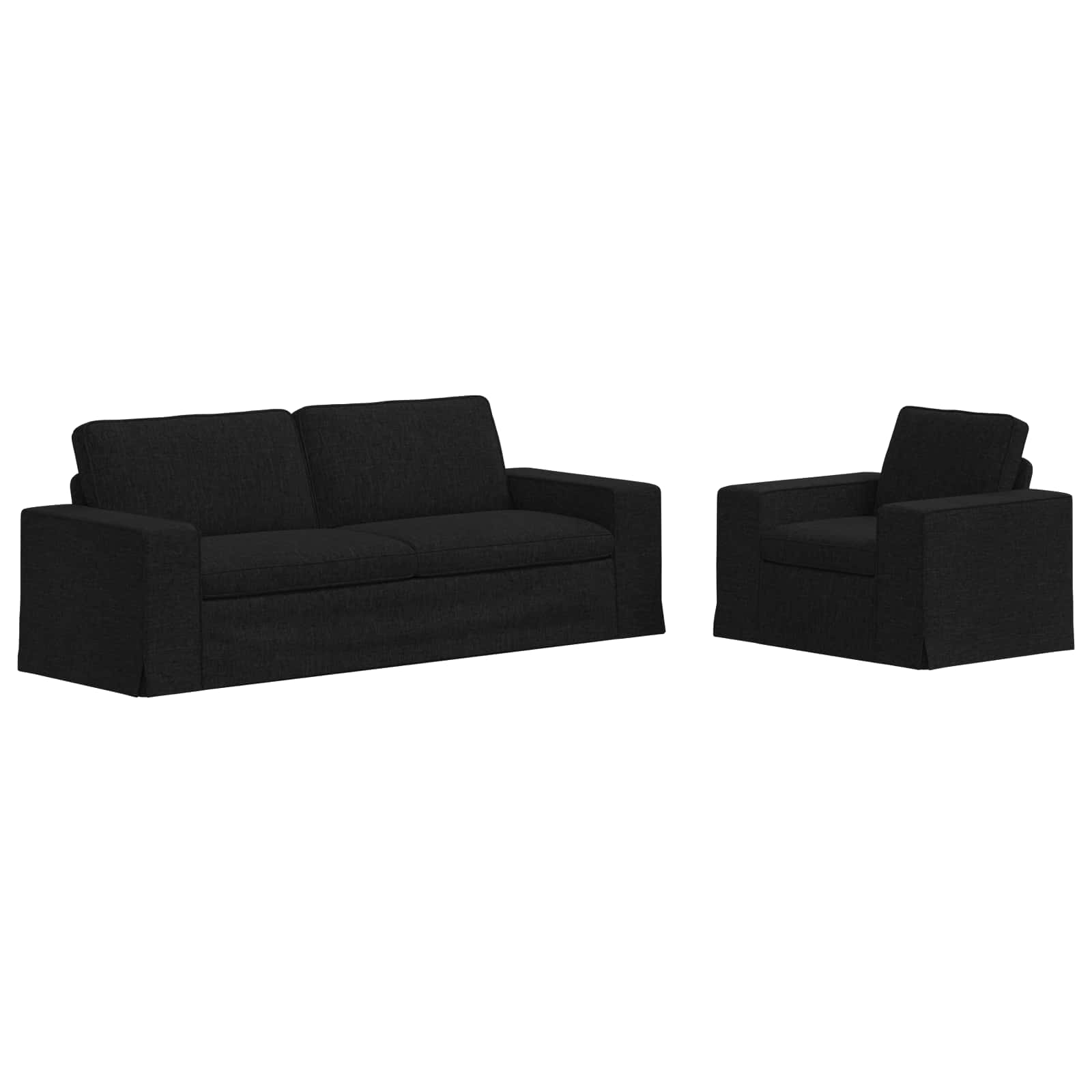 Thumbnail - vidaXL Sofa 180cm 2 pcs Schwarz Metall