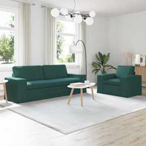 Set pohovek 2 pcs Tmavě zelená 182 x 80 x 82 cm textil - obrázek 1