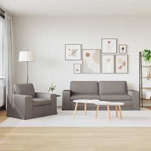 Set pohovek 2 pcs Taupe 182 x 80 x 82 cm textil - obrázek 3