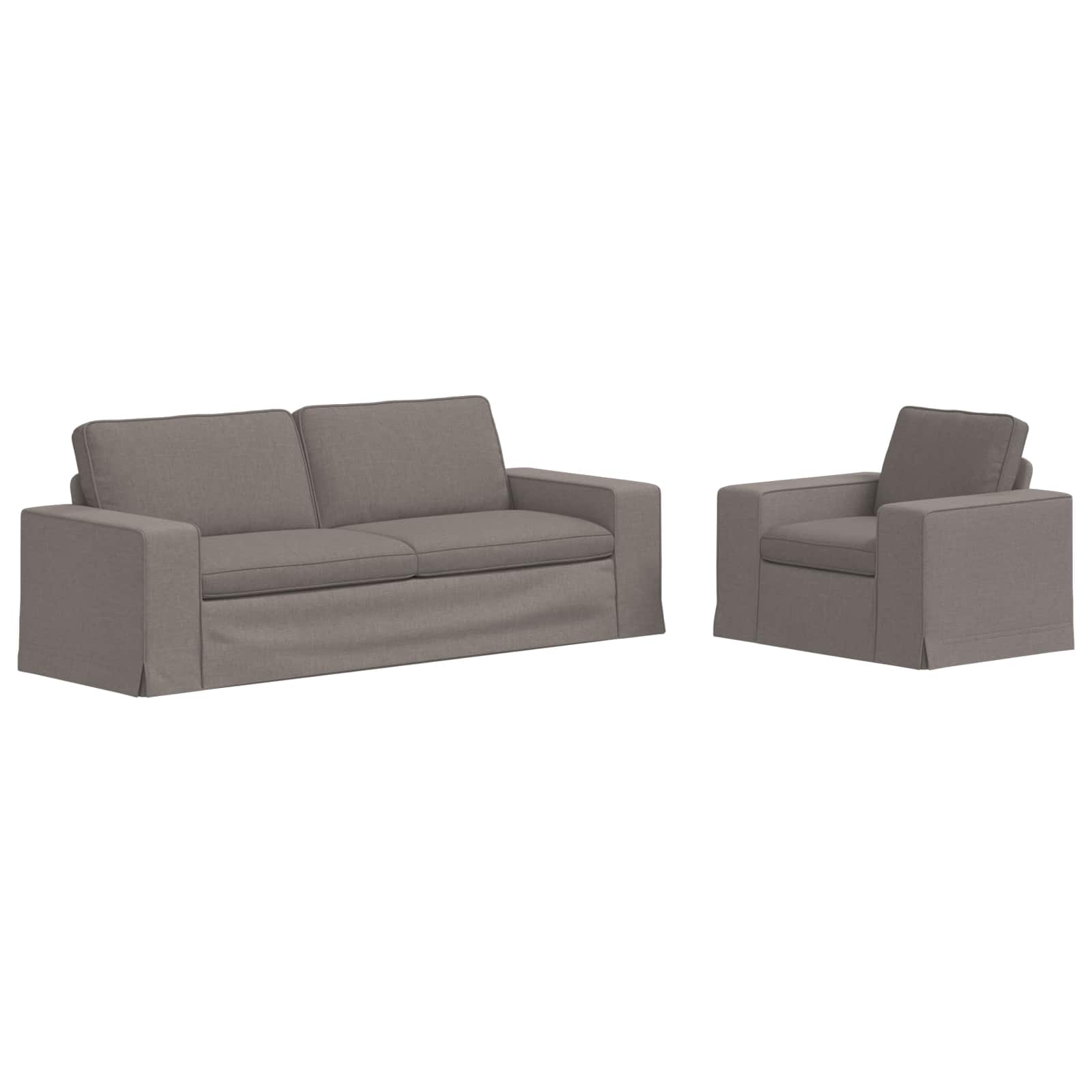 Thumbnail - vidaXL Sofa 2 pcs Taupe 182 x 80 x 82 cm Stoff