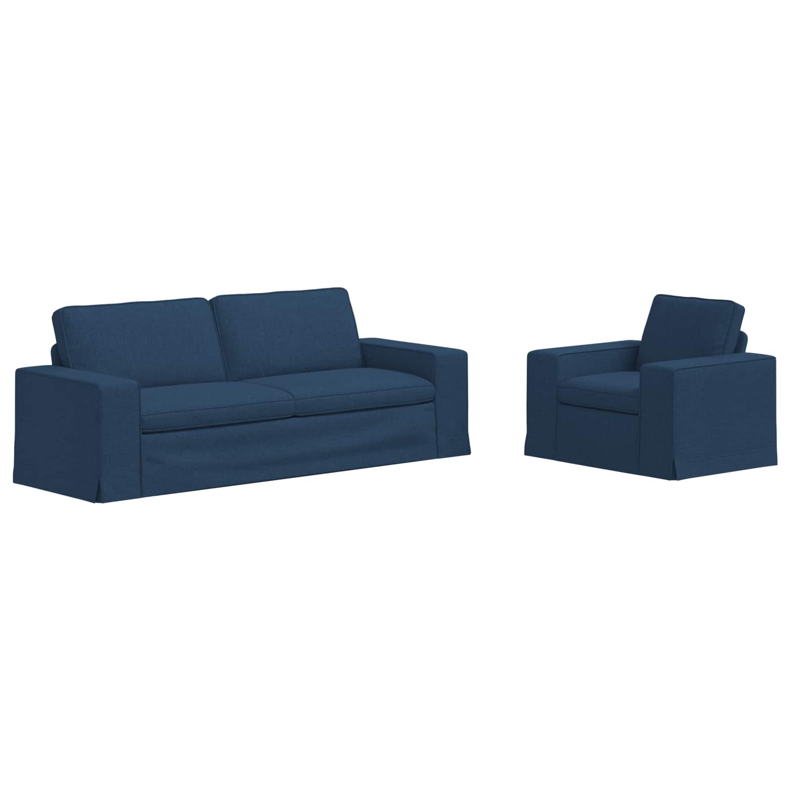 Thumbnail - vidaXL Sofa 2 pcs Blau Gesamtabmessungen: 222 x 80 x 82 cm (B x T x H)