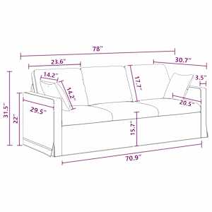 Set pohovek 2 pcs Tmavě šedá 198 x 78 x 80 cm samet - obrázek 12