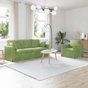 Set pohovek 2 pcs Světlá zelená 198 x 78 x 80 cm samet - obrázek 1