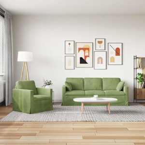 Set pohovek 2 pcs Světlá zelená 198 x 78 x 80 cm samet - obrázek 3