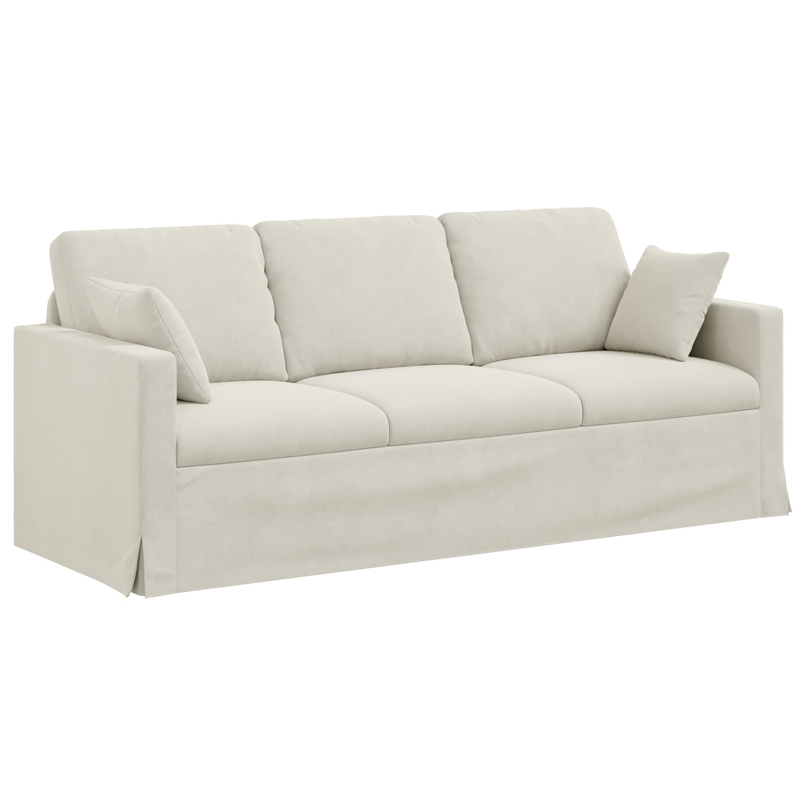 Set pohovek 2 pcs Krémová 198 x 78 x 80 cm samet - obrázek 5
