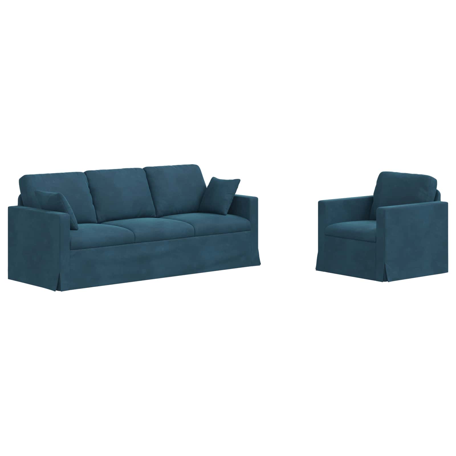 Thumbnail - vidaXL Sofa Set 2 pcs Blau 198 x 78 x 80 cm Samt