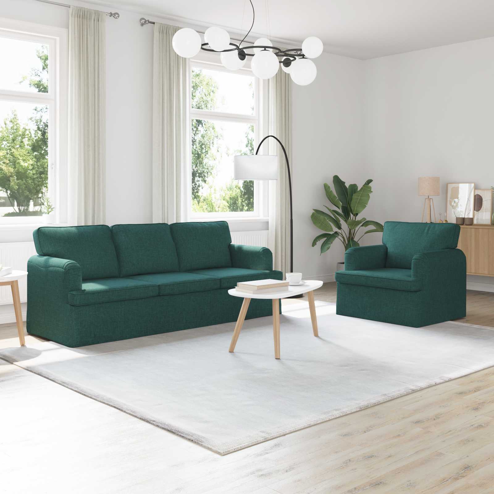 vidaXL Sofa 2 pcs Dunkelgrün