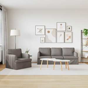 Set pohovek 2 pcs Taupe 144 x 80 x 85 cm textil - obrázek 3