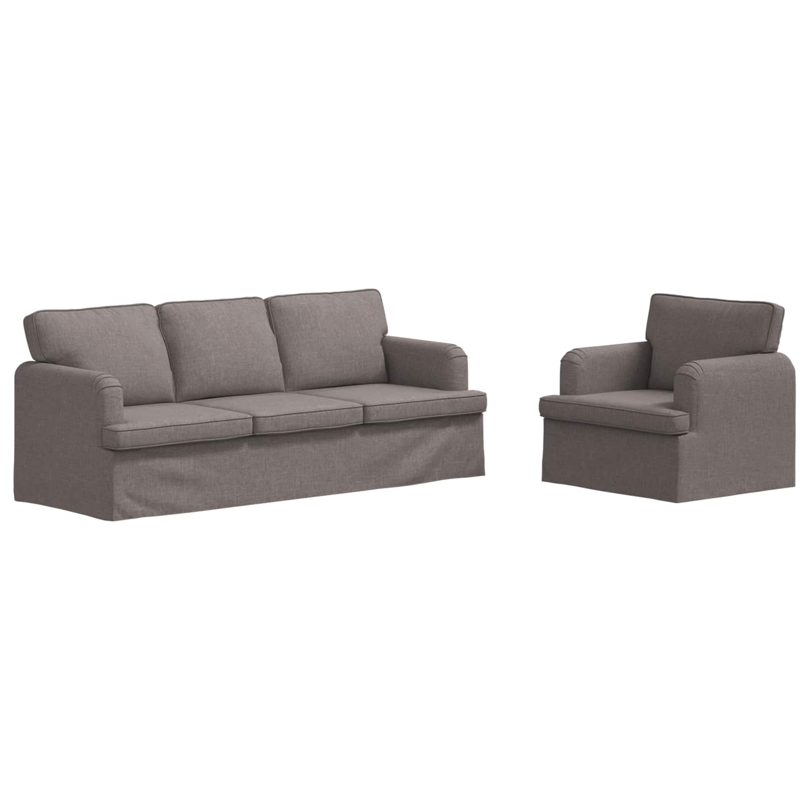 Thumbnail - vidaXL Sofa Set 2 pcs Taupe 144 x 80 x 85 cm Stoff