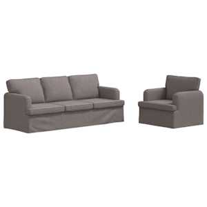 Set pohovek 2 pcs Taupe 144 x 80 x 85 cm textil - obrázek 2