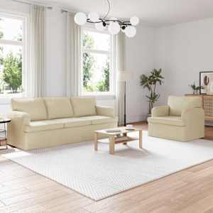 Set pohovek 2 pcs Krémová 144 x 80 x 85 cm textil - obrázek 1