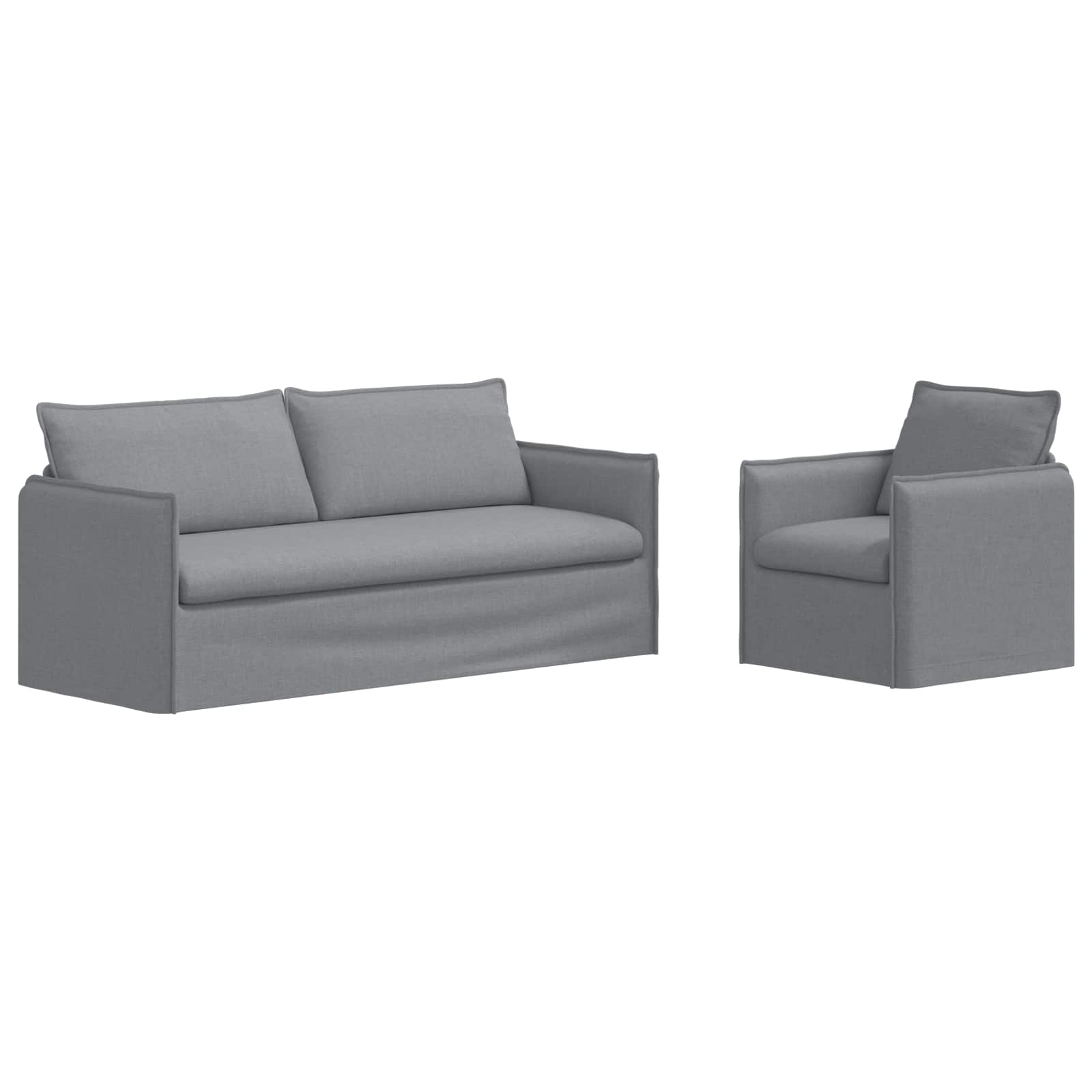 Thumbnail - vidaXL Sofa 2 pcs Hellgrau 196 x 82 x 85 cm Stoff