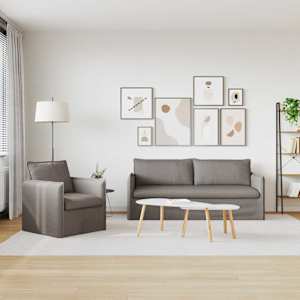 Set pohovek 2 pcs Taupe 196 x 82 x 85 cm textil - obrázek 3