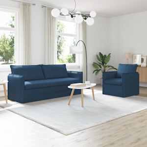 Set pohovek 2 pcs Modrá 196 x 82 x 85 cm textil - obrázek 1