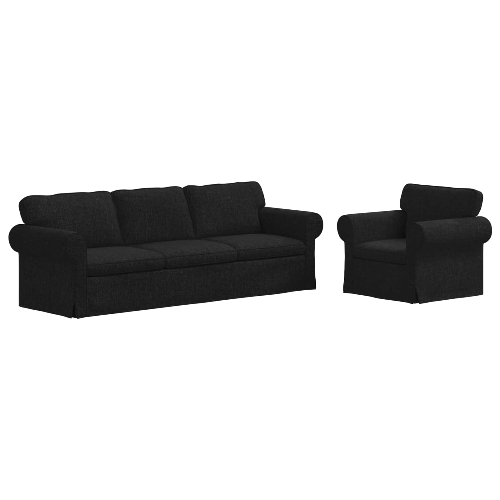 Thumbnail - vidaXL Sofa 210cm 2 pcs Schwarz Metall