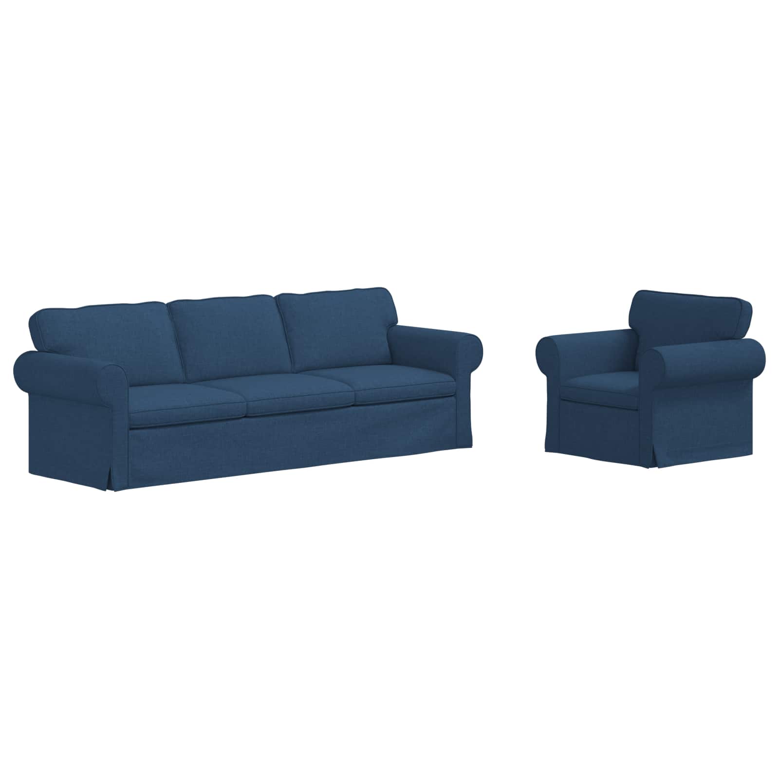 Thumbnail - vidaXL Sofa 2 pcs Blau Gesamtabmessungen: 245 x 82 x 80 cm (B x T x H)