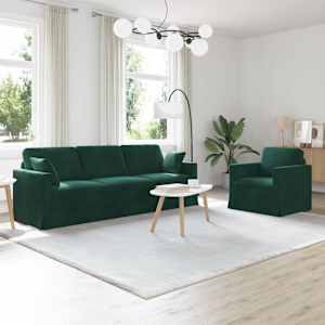 Set pohovek 2 pcs Tmavě zelená 228 x 78 x 80 cm samet - obrázek 1