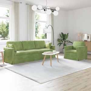 Set pohovek 2 pcs Světlá zelená 228 x 78 x 80 cm samet - obrázek 1