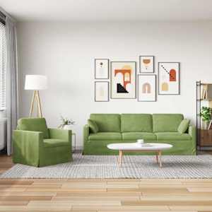 Set pohovek 2 pcs Světlá zelená 228 x 78 x 80 cm samet - obrázek 3