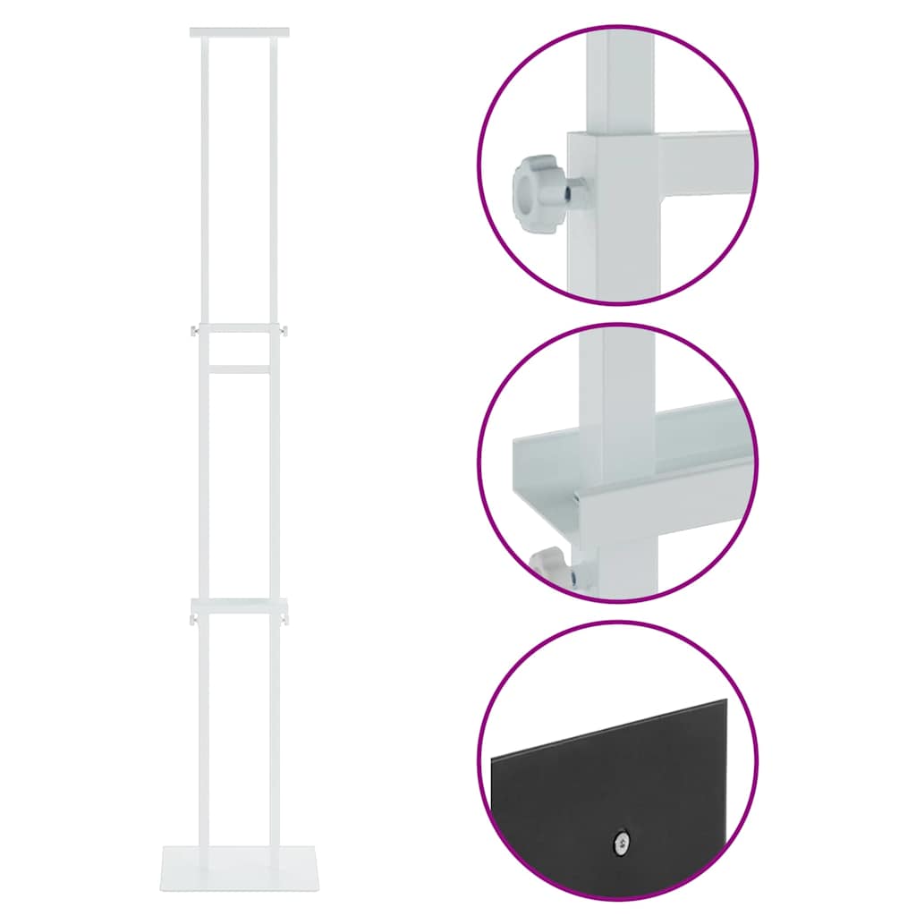 Kiállító Állvány 2 pcs Fehér 30 x 24 x 208 cm Vas