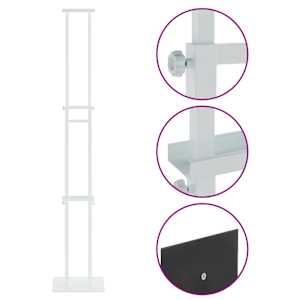 Stánky pro veletrhy 2 pcs Bílá 30 x 23,5 x 210 cm Ocel - obrázek 9