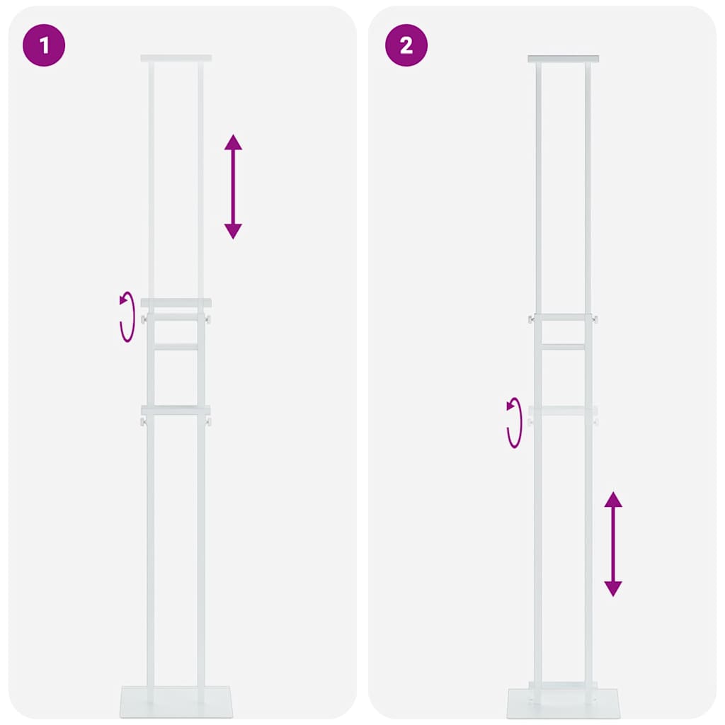 Kiállító Állvány 2 pcs Fehér 30 x 24 x 208 cm Vas