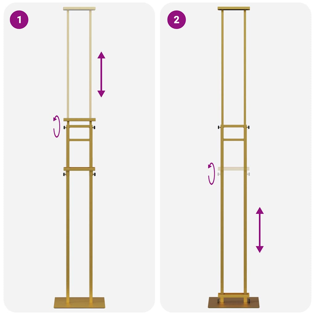 Kiállító Állvány 2 pcs Arany 30 x 24 x 208 cm Vas
