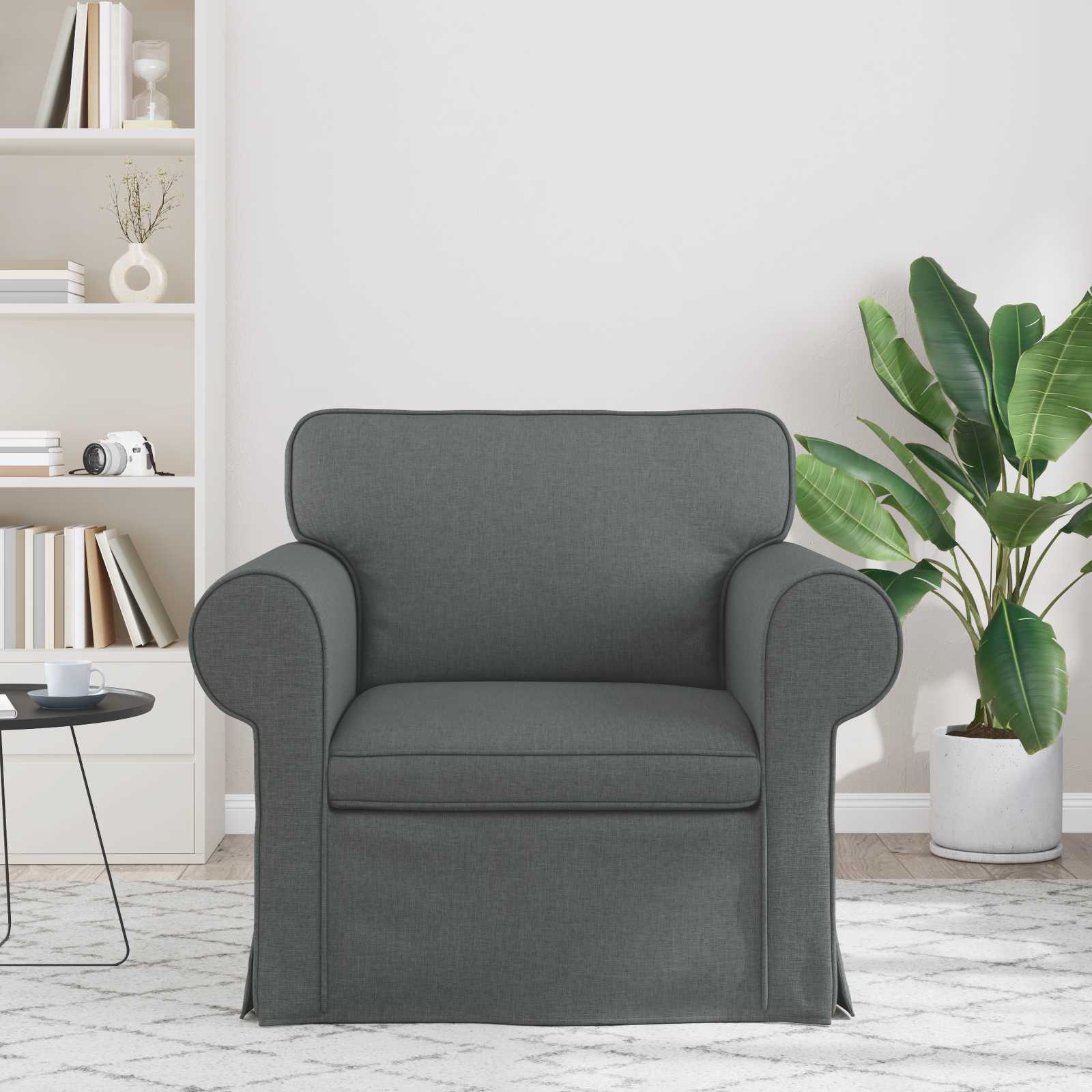 vidaXL Bank Donkergrijs 215 x 82 x 80 cm Metaal