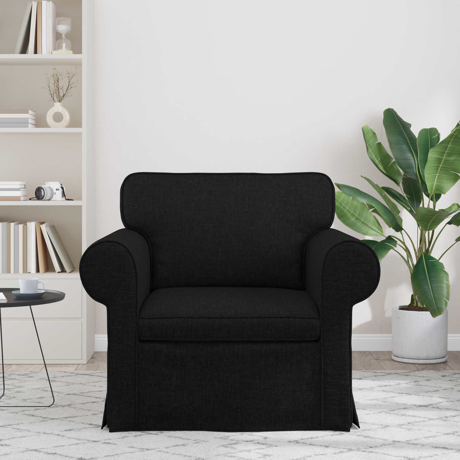 vidaXL Bank Zwart 215 x 82 x 80 cm Metaal