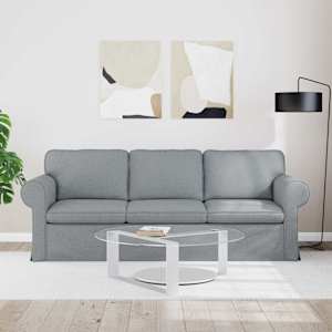Pohovka Světle šedá 215 x 82 x 80 cm textil - obrázek 3