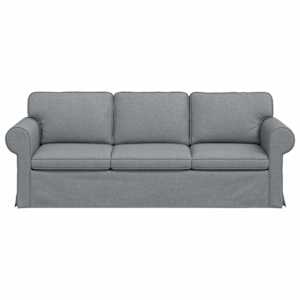 Pohovka Světle šedá 215 x 82 x 80 cm textil - obrázek 4