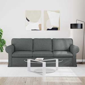 Pohovka Tmavě šedá 215 x 82 x 80 cm textil - obrázek 3