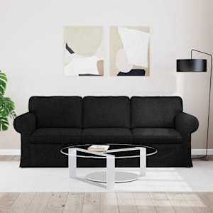 Pohovka Černá 215 x 82 x 80 cm textil - obrázek 3