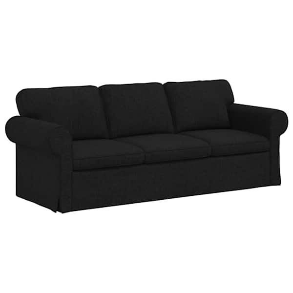 vidaXL Diivan Must 215 x 82 x 80 cm kangas