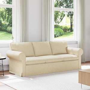 Pohovka Krémová 215 x 82 x 80 cm textil - obrázek 1