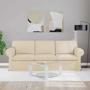 Pohovka Krémová 215 x 82 x 80 cm textil - obrázek 3