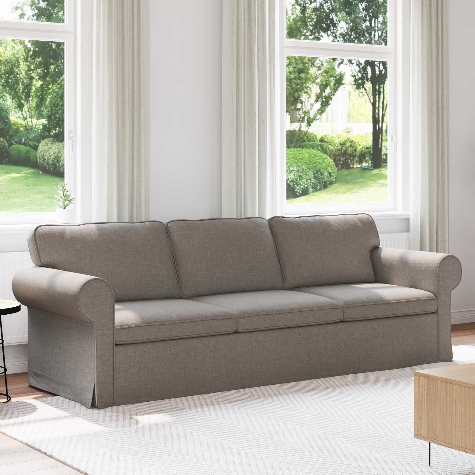 vidaXL Sofa 210cm Taupe Metall