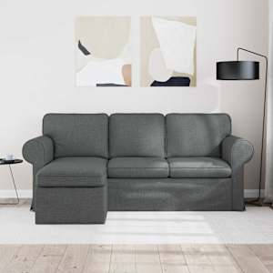 Pohovka Tmavě šedá 195 x 138 x 80 cm textil - obrázek 3