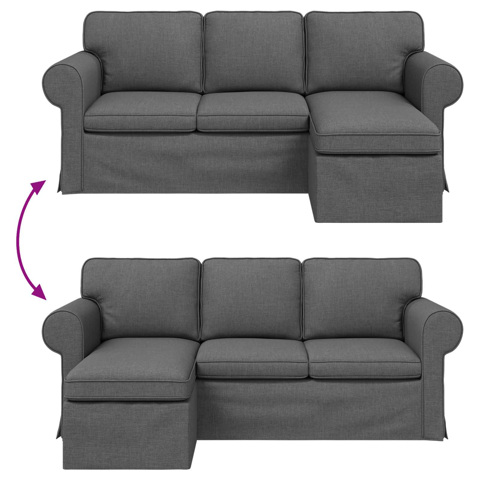 Dīvāns 160cm Tumši pelēks Metāls