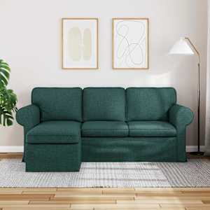 Pohovka Tmavě zelená 215 x 138 x 80 cm textil - obrázek 3