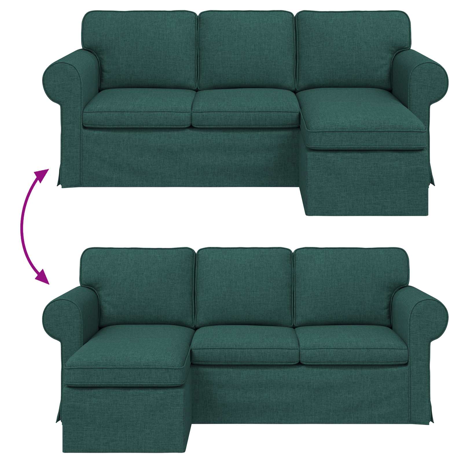 Dīvāns 160cm Tumši zaļš Metāls